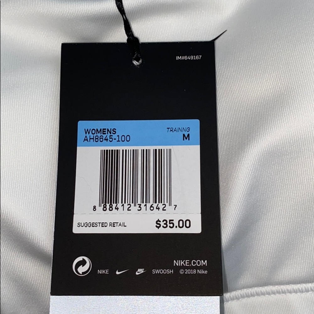 Nike White sports bra